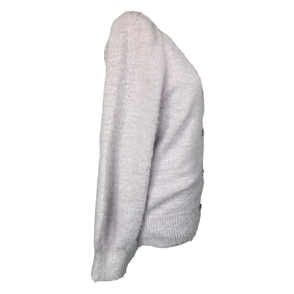 NWT Ally Mae Sweater Set Womens M Lavender Fuzzy Knit 2PC Tank‎ & Cardigan - Picture 4 of 15